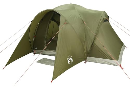vidaXL Tenda Familiare a Cupola 6 Persone Verde Oliva Impermeabile, Tenda, Tenda da Esterno, Tenda per 6 Persone, Tenda da Giardino