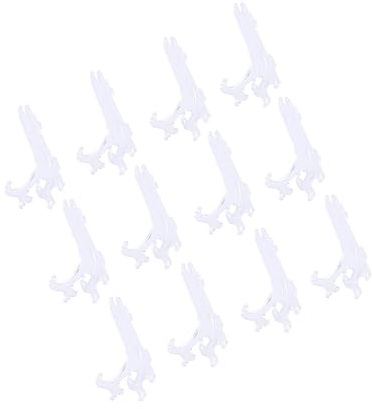 RORPOIR Expositor de Té Pvc Blanco 12 Piezas para Platos y Arte Decorativo | Soportes Curvados de Pvc, Paquete de 12 Unidades, Uso Multifunción, Color Blanco, Estilo Creativo