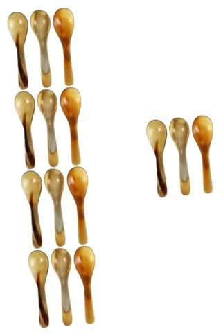 OKUMEYR 15 Pcs Horn Coffee Spoon Serving Spoons Oat Meal Spoon Kitchen Food Spoons Soup Ladle Coffee Accessories Drink Stirrer Vintage Coffee Spoon Household Food Spoon Cake Spoon Horn