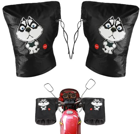 Motorcycle Muffs & Thermal Fleece Gloves - Waterproof, Windproof, Thicken Hand Warmers for Outdoor Cycling & Scooter Motorbike Handlebar Mittens