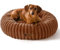 MEWOOFUN Hunde-Donut-Betten für kleine Hunde, beruhigendes Hundebett, rundes süßes Welpenbett mit Rutschfester Unterseite, Flauschiges (Braun, 64x64x18cm)