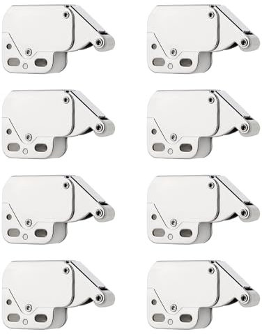 8 PCS Mini Latch, Mini Pestillos de Resorte, Cierre de Presión para Armarios y Muebles, Pestillos Duraderos de ABS y Hierro con Tornillos Incluidos, Ideal para Puertas de Cocina y Gabinetes