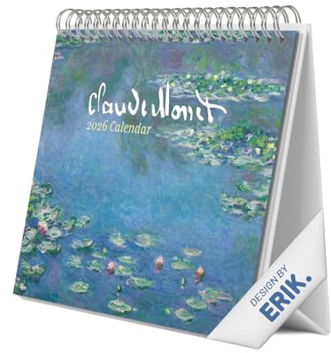 Grupo Erik - Calendrier de Bureau 2026 Monet - Calendrier 2026 Mensuel │ Idee Cadeau │ De Janvier à Décembre : Espace pour notes et Illustrations décoratives Art (17x20 cm)