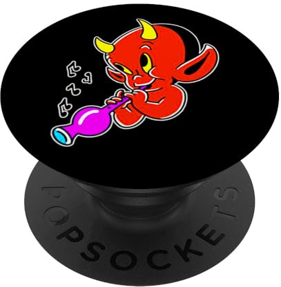 Lil' Devil Demon che suona flauto PopSockets PopGrip Adesivo