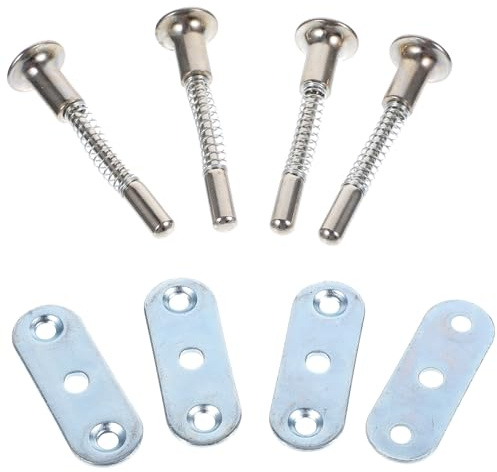 KOMBIUDA Pestillo de Resorte Pequeño de Hierro 6X60Mm para Cuna Kit de Reparación de Mosquitera 4 Piezas Pasador de Émbolo Metálico Seguro para Muebles y Camas Infantiles