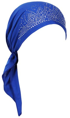 ORKSEA Chemo Headwear for Women UK Rhinestone Pre-Tied Headscarf Hair Loss Head Scarf for Women Ladies Cancer Scarves Turbans Bandanas Beanie Hat Cap