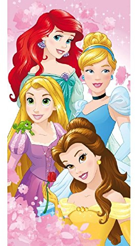 Jerry Fabrics Disney Princess Character Kids Swimming Beach and Bath Towels, Pink, 70 x 140 cm