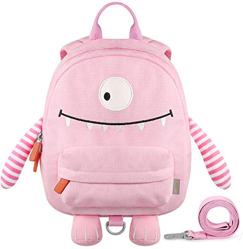 GAGAKU Toddler Backpack with Leash - Mini Kids Backpacks for Girls 2-5 Years Child Safety Backpack 3D Cartoon Animal Anti-Lost Preschool Backpack - Pink