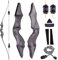 Obert 60 Zoll Bogenschießen Takedown Langbogen 25-60lbs Rechte Hand Jagdbogen Sportbogen Traditionell Holzbogen für Erwachsene (50lbs)
