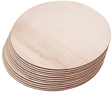 12 Pezzi Dischi Tondi in Legno, 20 cm / 7,87 Pollici Disco in Legno Naturale, Segno del Cerchio di Legno per Tavolo da Disegno, Artigianato, Arte Fai da te, Decorazione Appesa (Rotundità)