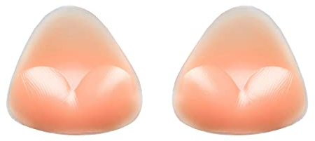 Ellxen Silicone Bra Inserts,Silicone Gel Bra Inserts Pad,Clear V-Shaped Breast Enhancers Cleavage Breast Boost Cups Soft Comfortable Waterproof Bra Push Up Pads for Bikini Swimsuit,Nude