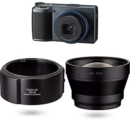 Ricoh GR IIIx Urban Edition, Metallic Gray Body With Lens Adapter GA-2 [Compatible models: RICOH GR IIIx] With Ricoh Teleconversion Lens GT-2