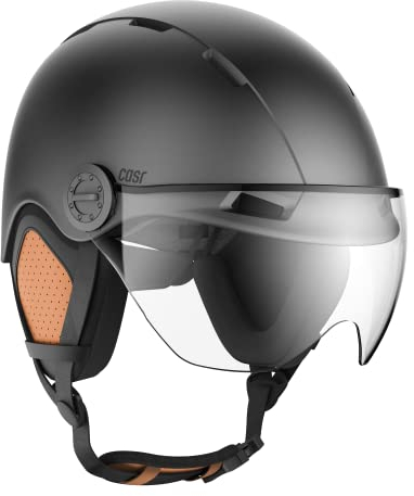 CASR Style - Casque Lifestyle Urbain pour Vélo & Trottinette Electrique - Visière Transparente & Cache-Oreille Amovibles - Confort Optimal pour Homme & Femme - Gris - Taille M
