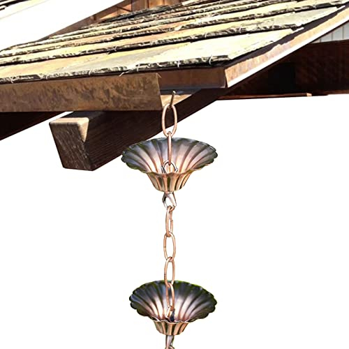 Regenkette Schneidbare Fallrohr-Regenketten, Retro-Regenfänger Im Japanischen Stil für Dachrinnen, Regenkettengewicht aus Metalleisen für Die Veranda, 150/260/300 cm (Color : Style4, Size : 350cm(11