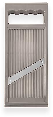 WE-STOCK Affetta Verdure in Solido ABS con Maniglia Ergonomica - Fette Sottili 1mm - Ideale per Verdure, Ortaggi e Frutta - Dimensioni 270x105mm (Grigio)
