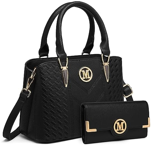 Miss Lulu Handtasche Damen Mittelgroß Henkeltasche Elegante Schultertasche Tasche für Damen mit Lychee Muster damenhandtasche aus PU Leder mit Abnehmbarer Schultergurt