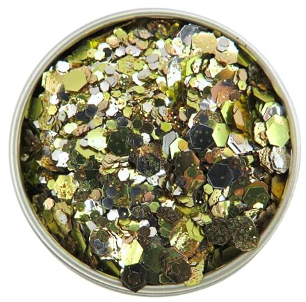 Eco Friendly Biodegradable Glitter, Face and Body Glitter Makeup, Gold, Silver, Rose Gold Sparkly Loose Makeup in a 6 gram Pot (Cleopatra)