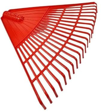 Râteau à feuilles de jardin, tête de râteau en plastique pour arbuste, herbe de jardin, outil de nettoyage pour jardin, camping, collecte des feuilles et débris (rouge)