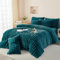 Boqingzhu Plüsch Bettwäsche 135x200cm Petrol Blau Uni Einfarbig Kuschelig Flauschig Warm Winter Flanell Fleece Wende Bettwäsche Set Kaninchen Kunstfell Bettbezug und Kissenbezug 80x80cm