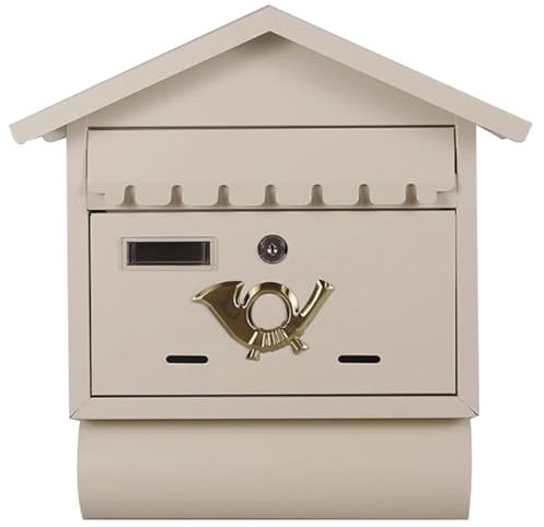 WANGCEPLSD Buzon Exterior, Buzón con Cerradura, Buzones Arquitectónicos, Cubo para Periódicos Independiente, Fácil Instalación, 40x39x9cm(White)