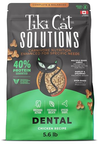 Tiki Cat Solutions Dry Cat Food, Dental, Chicken, 5.6 lbs. Bag