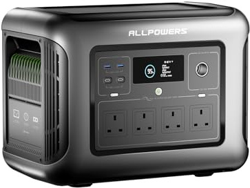 ALLPOWERS R1500 LITE Portable Power Station, 1056Wh LFP Battery Backup w/ 4 1600W AC/100W USB-C Outlets Solar Generator, Electric Generator with UPS, Fast Charging for Home, Camping, RVs, Off-Grid