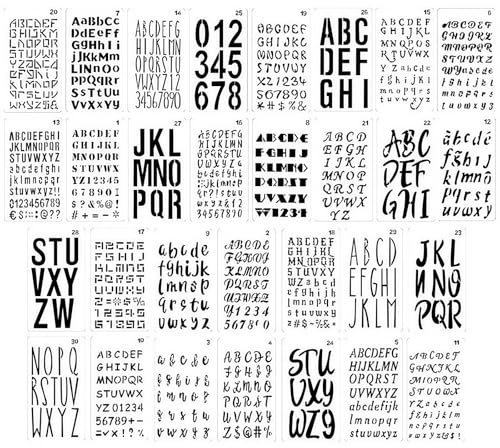 30PCS Letter Stencils Set, Reusable Alphabet & Number Calligraphy Stencils for Painting, Crafts, Writing & DIY Projects, Durable Plastic Templates, Premium Quality, Suitable for All Occasions