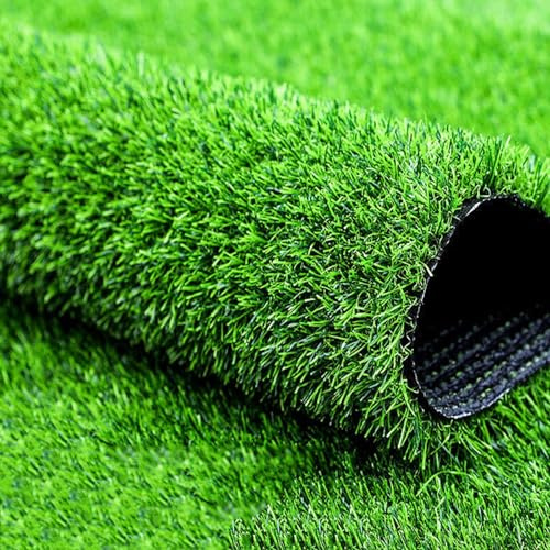 Gazon artificiel réaliste haute densité 2 x 3 m pour terrasse, balcon, cour, terrasse et véranda – Gazon vert de qualité supérieure avec sous-couche incluse, parfait pour le jardinage.
