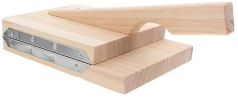 TOYANDONA Prensador de Masa de Madera para Dumplings Molde para Piel de Empanadillas Herramienta Manual para Presionar Masa Superficie Lisa y Fácil de Limpiar Uso para Cocina y Restaurantes
