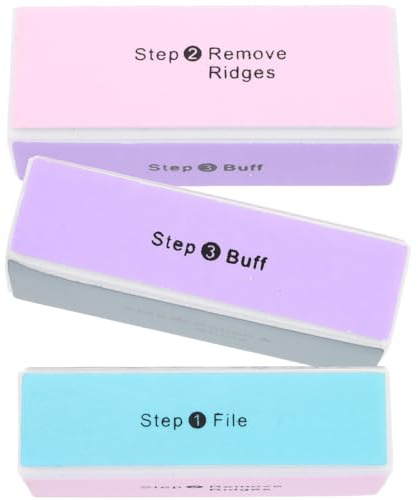 Gatuida Blocchi per Lucidatura Unghie 3 Pezzi Sabbia Abrasiva per Manicure Professionale e Fai-da-te, Strumenti per Mantenere Unghie Forti e Sane Colore Casuale