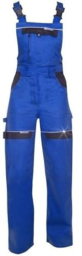 KG Sicherheitslatzhose für Frauen In BLAU - Latzhose Arbeitshose Damen Mädchen Schutzhose Arbeitslatzhose Kombihose (54)