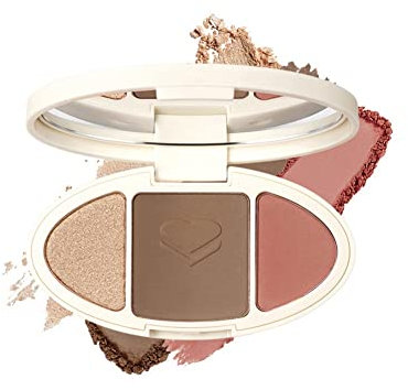 Allbesta 3 Farben Highlighter Palette mit Kontur Pulver Rouge Bronzer Make-Up Gesicht Profi Erröten Contouring Kosmetik