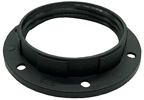 10x E27 Schraubring Schwarz Kunststoff Gewindering für Lampenfassung Ring für Lampenschirm oder Glaselemente