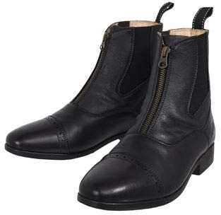 Dover Saddlery Riding Sport Ladies' Essential Leather Zip Paddock Boots, Color: Chocolate, Size: 8