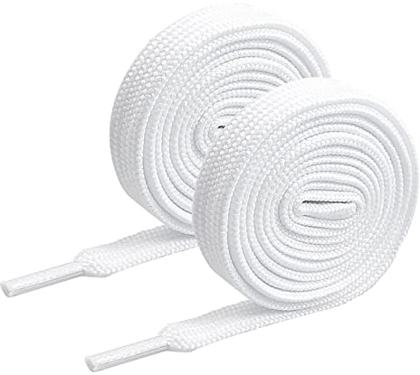 nuoshen Flat Trainer Shoelaces, 8mm Wide Sneakers Laces