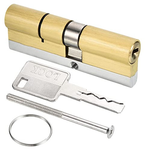 PATIKIL 40/50 (90mm Totale) Europeo Doppia Serratura Cilindro, Porta Cilindro Serratura con 8 Chiavi per Legno Porte, Alluminio Porte