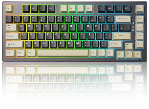 YUNZII RT80 Tastiera Gaming Wireless con Interruttore Magnetico Effetto Hall a innesco,82 tasti Bluetooth/2.4GHz/Wired RGB Tastiera,Guarnizione di Montaggio Tastiera meccanica (nero, gateron white)