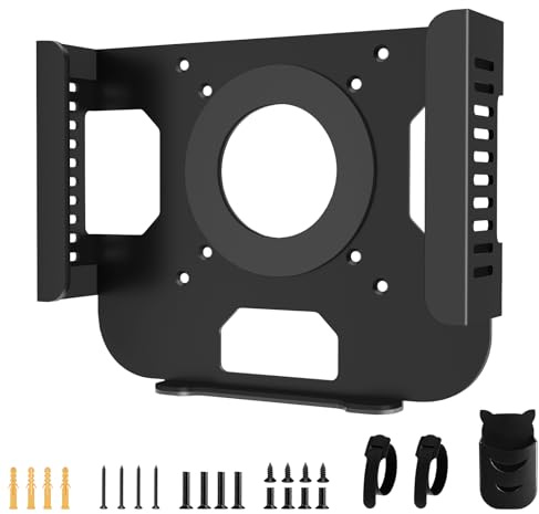 Metal Mount for Mac Mini M1, M2, M2 Pro Mini VESA Wall Under Desk Mounting Bracket for Mac Mini Mid 2011 to 2023 M1 M2 Dock Anti-Scratch Mount Compatible with Mac Mini CPU with Remote Holder