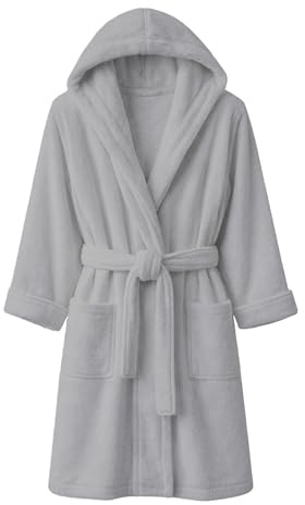 Dorian Home - Accappatoio Uomo e Donna in Spugna con Cappuccio, Tasche, Cintura a Passanti e Gancio in Cotone 100% di Alta Qualità, Durevole e Resistente, Morbido, Assorbente e Lavabile in Lavatrice