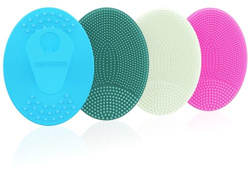 INNERNEED - Pack de 4 exfoliantes faciales de silicona para limpieza profunda y exfoliante – Cepillo de limpieza facial suave para todo tipo de pieles, cuidado de poros para puntos negros y acné