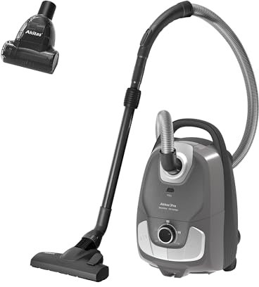 Akitas C11 Turbo 900W Staubsauger mit Beutel – inkl. zusätzlicher Turbo-Tierhaarbürste, 7 m Netzkabel & 10 m Arbeitsradius, verstellbare Saugkraft, große Kapazität, für Harte Böden & Teppiche