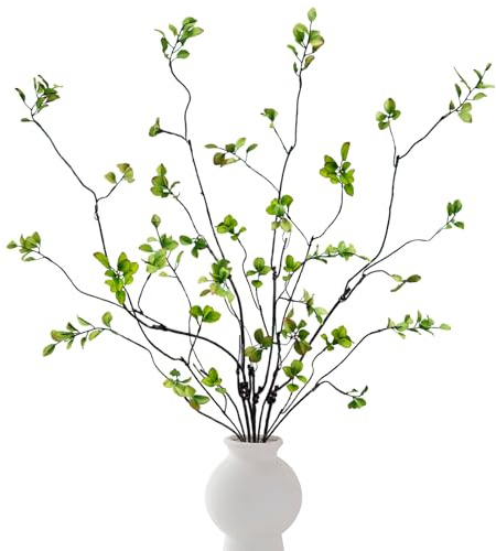 ZOCOYUU 4 Stück Künstliche Ficus-Zweige Künstliche Eukalyptus-Stiele, 95cm/35,4 Künstliche Stiele Künstliche Pflanzen Olivenbaum für Heimdekoration Tische Vasen Gartendekoration (4 Stück Künstliche