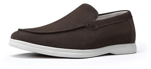 Allthemen Herr Slip On Loafers mocka läderloafers enkla vardagliga promenadskor lätta bekväma mockasiner
