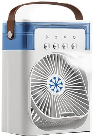 FrostAir Mini Air Cooler – kompakt luftkylare med vattenavdunstning och LED-effekt | mobil bordsfläkt och luftkonditionering, ersättning för kontor, sovrum och terrass