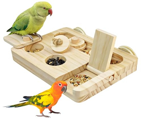 Junhonze Giochi Per Criceti - Giochi Per Conigli - Giocattolo Puzzle In Legno Per Mangime Per Uccelli - Giocattoli Per Roditori, Adatto Per Criceti, Uccelli E Altri Piccoli Animali
