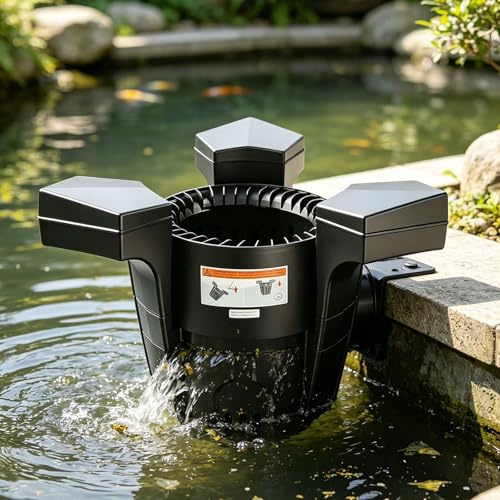 Skimmer galleggiante per laghetto con pompa, 43 W, efficiente aspiratore per la manutenzione del giardino, rimozione dei detriti