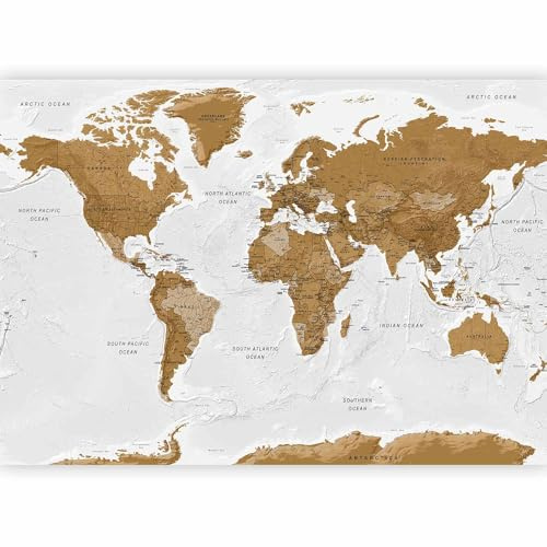Papier peint murando intissé 250x175 cm Décoration Murale XXL Poster Tableaux Muraux Tapisserie Photo Trompe l'oeil XXL Carte du monde Continente k-A-0093-a-a