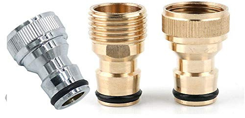 SUPERTOOL Metallslangadapter kökskran adapter trädgård kran, anslutningsbeslag silver hona 3/4 tum för slangrör kopparrör (1 st)