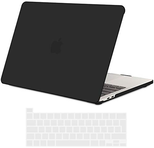 TECOOL Hülle nur Kompatibel mit MacBook Pro 16 Zoll 2020 2019 mit Touch Bar (A2141), Ultradünne Schutzhülle Hartschale Case mit Tastaturschutz (EU Layout), Schwarz