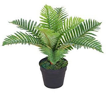 Tradala 2' Lush Artificial Tree Plant Palm 60cm / 2ft Tall with Real Wood Trunk - For Home Living Room Indoors
